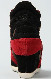 Ash Shoes The Bowie Mul Sneaker in Black Taupe and Rubis Suede