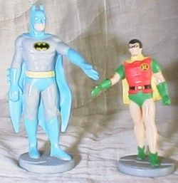 Vintage Batman Robin 3 PVC Figures by Presents 1988 Cake Toppers