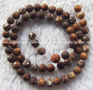  6mm Matte Agate Round Beads 15"