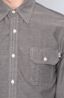 HUF The Fine Stripe Engineer Buttondown Shirt in Black