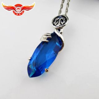 Final Fantasy FF7 Yunas Blue Stone Necklace Cosplay Prop Gift