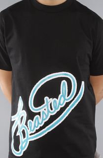 Beasted The Classic Beasted Scripty Tee in Black Teal White