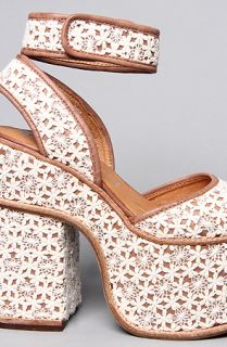 Jeffrey Campbell The Tilton Shoe in Ivory Crochet Tan