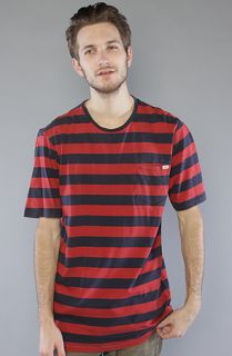 Vans The Cowles Tee in Dress Blue Rio Red