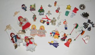 Vintage Chrismas Ornament LOT 33 Pieces Variety of items Junk Drawer