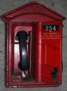 RARE Gamewell Fire Alarm Telephone Box w Key 254