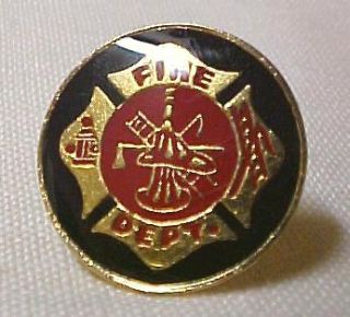 New Maltese Cross Fire Department Fireman Lapel Cap Pin