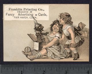 1880s Franklin Printing Co Fair Haven Conn Ct Jack in The Box Toy Ad