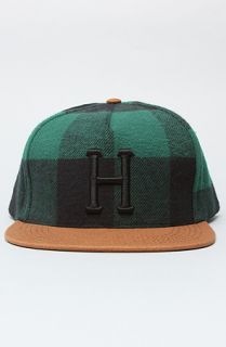 HUF The Classic H Buffalo Check Snapback Cap in Green