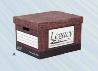 12 Legacy Woodgrain Letter Legal File Storage Boxes