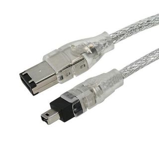 Fosmon 6ft IEEE 1394 FireWire iLink DV Cable 4P 6P M/M CLEAR