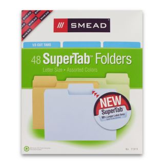 Smead Letter Size Supertab Folders Assorted Colors 48 Pack