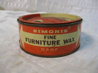 Vintage Simoniz Fine Furniture Wax Tin ***Simoniz Company Chicago ILL
