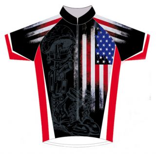 Fallen Warrior Military Cycling Jersey Medium M Bicycle Bike USA Mens