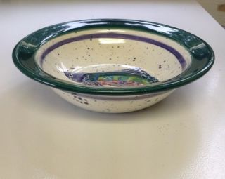  julie ueland 1 9 rimmed bowl stands 2 5 nice art pottery bowl fish