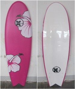 Triple X Super Sport Soft Top 5 10 Fishboard Surfboard/Pink