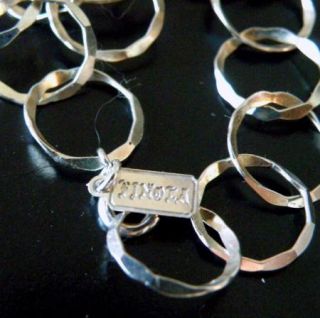 Designer Finola Hammered Sterling Silver 925 Multi Ring Link Chain