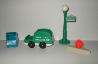   Fisher Price Sesame Street 938 Lamp Trash Truck Mailbox Fire Hydrant