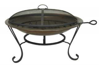 Fire Pit 30 inch Brass Outdoor Fire Pit Screen Stand