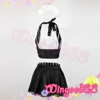  Maid Costume Outfit Top Mini Skirt Lingerie Fancy Dress Set