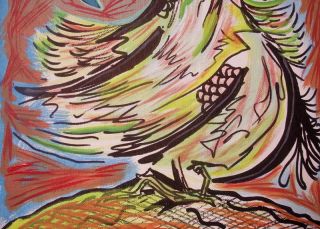 Bird DanceModern Abstract ART PAINTING by RAEART
