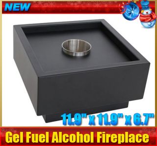  Small Square Gel Alcohol Bio Ethanol Fireplace Table Model Black