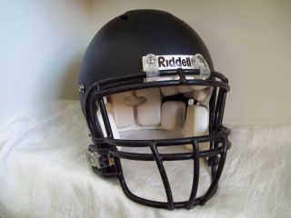  Worn Riddell Revolution Matte Black Football Helmet Facemask