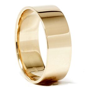  Yellow Gold Karat Mens Wide Comfort Fit Wedding Ring Plain Band