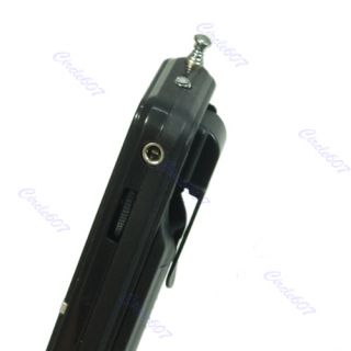 Black Portable Belt Clip Auto Scan FM Radio Receiver with Flashlight
