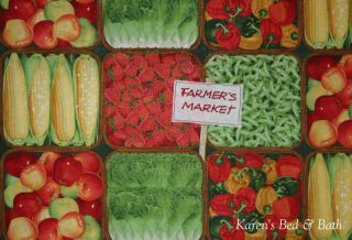 Farmers Market Strawberry Corn Apples Peppers Valance