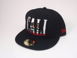 California Republic Fitted 5950 Hat New Era 59Fifty Cap Black Cali