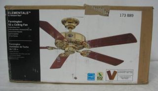 New Hampton Bay 52 Farmington Ceiling Fan 173889 Brass