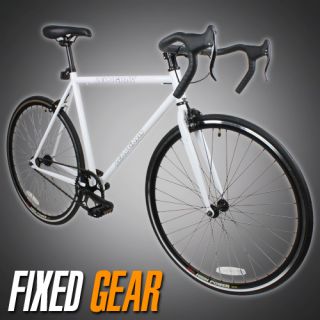  54cm Track Fixed Gear Bike Fixie Single Speed Road Bicycle White Color