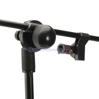 New Iron Folding Tripod Boom Microphone Mic Stand Black