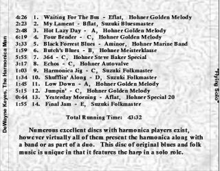 Harmonica Solo Music CD Original Folk Blues Unique