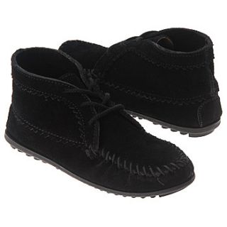Womens Minnetonka Moccasin Suede Ankle Boot Black 