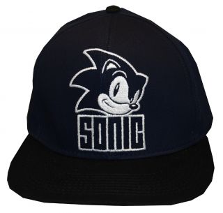 Sonic The Hedgehog SEGA Face Video Game Snapback Flat Bill Hat Cap