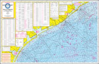 Gulf of Mexico Offshore Fishing Map with Loran and GPS