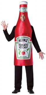  Ketchup Bottle Adult Costume Catsup Food Red Funny Smock Attire