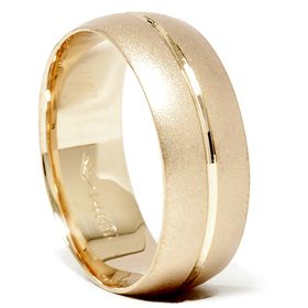 Yellow Gold Comfort Fit Wedding Ring Band Solid Sandblast 7 12