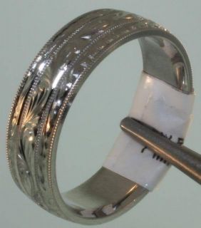 Palladium Comfort Fit Wedding Band Ring 7mm Vintage