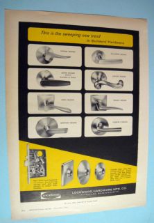  Door Handles Lockwood Hardware Mfg Fitchburg MA 1964 Print Ad