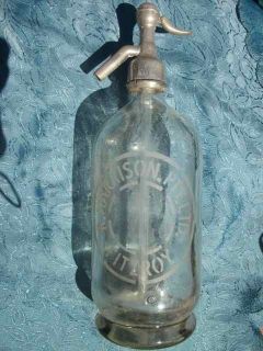 Harrisons Fitzroy Soda Syphon Glass Bottle Metal Top Original All