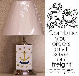 Table Lamp U s State Rhode Island Flag New with Shade