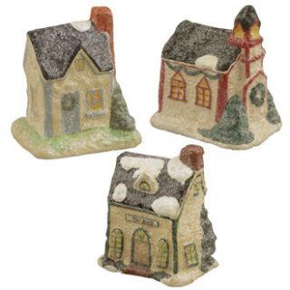 Bethany Lowe Set 3 Christmas Cottages Teena Flanner