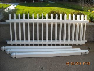  Veranda White Vinyl Picket Fence Panels w 3 Posts and Hardware