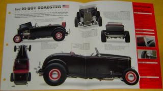 1932 Ford Hi Boy Roadster Custom 302 CI Ford 250 HP Imp Info Specs