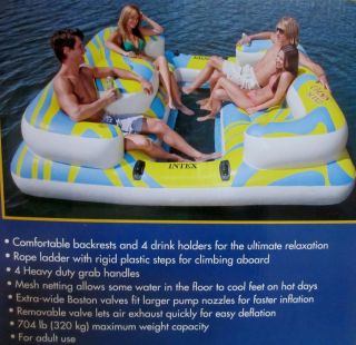 Intex Oasis Huge Lounge Inflatable Pool Island Tube Raft Floats Water