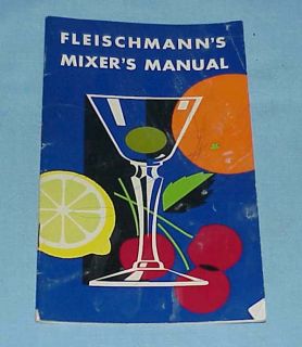 Vintage Fleischmanns Mixers Manual Bartender Recipes