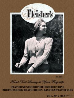 Fleishers 57 C 1939 Hand Knitting Luxury at Your Fingertips